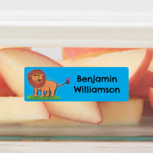 Etiquetas León feliz con personalizado mariposa personalizad