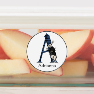 Etiquetas Letra A de conejo blanco de maravilla