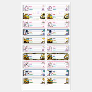 Etiquetas Libro con nombre personalizado y personajes lindos