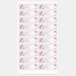 Etiquetas Libro de Unicornio Personalizado