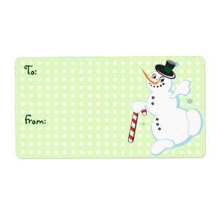 Etiquetas lindas del navidad del muñeco de nieve