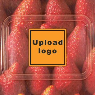 Etiquetas Logotipo comercial en Naranja Square Adhesive