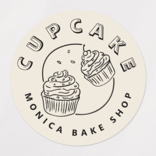 Etiquetas Logotipo de Panadería de Cupcakes Vintage
