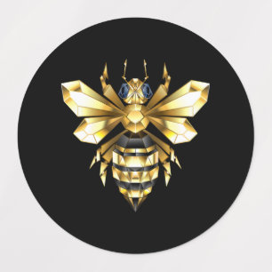 Etiquetas Logotipo de Relieve metalizado dorado falso poligo