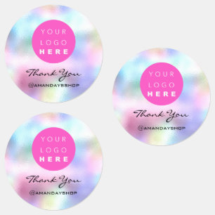 Etiquetas Logotipo personalizado Gracias Instagra Holográfi