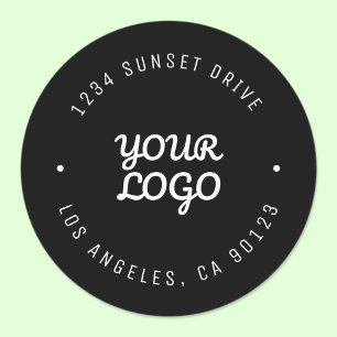 Etiquetas Logotipo y dirección a prueba de agua negra (u otr