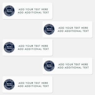 Etiquetas Logotipo y texto simples para empleados de la empr