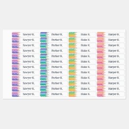 Etiquetas Los lápices de colores divertidos añaden su nombre