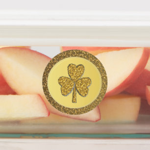Etiquetas Lucky Irish Shamrock Gold Coin