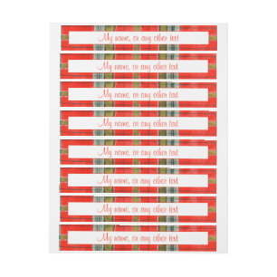 ETIQUETAS MAC BAIN TARTAN 1" x 7,25" Muy Anchas