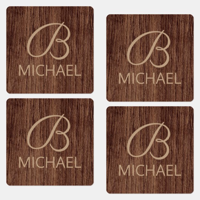 Etiquetas Madera De Grano De Madera Con Nombre Personalizado (Grupo)
