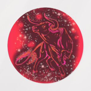Etiquetas Mágica caída de neón rojo - asombrosa noche estrel