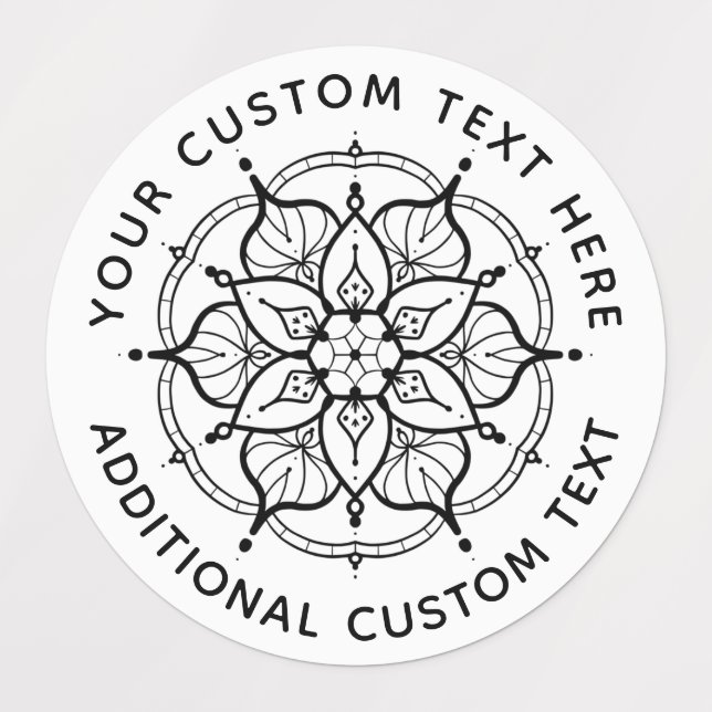 Etiquetas Mandala Black and White label (Diseño 1)