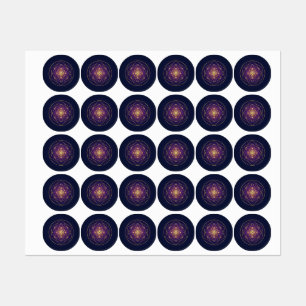 Etiquetas Mandala Dorado Celestial — Equilibrio en lo Infini
