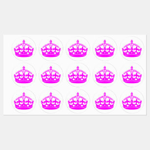 Etiquetas Mantener la calma Crown Pink Fuchsia