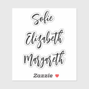 Etiquetas manuscritas de nombres de guión de firma