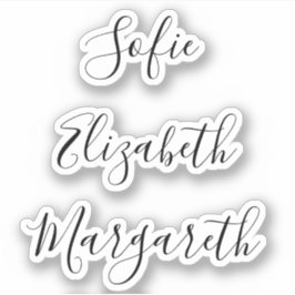 Etiquetas manuscritas de nombres de guión de firma