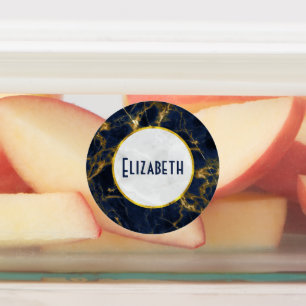 Etiquetas Marble azul marino y oro moderno estilo