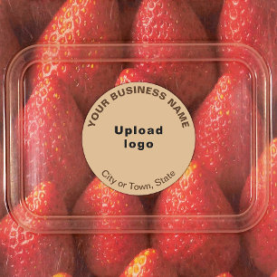 Etiquetas Marca comercial sobre un adhesivo de círculo marró