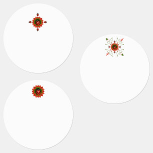 Etiquetas Mariquita de Navidad Roja Blanca y Verde Impermeab