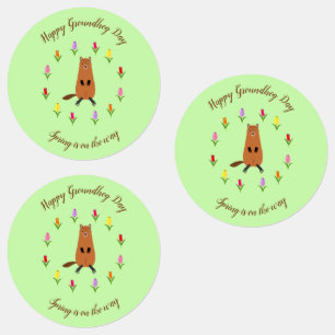 Etiquetas Marmota Linda y Flores de Tulipán Personalizadas