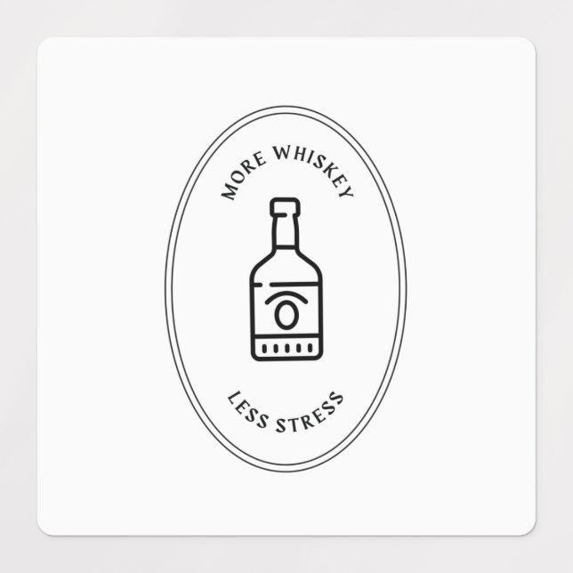 Etiquetas Más whisky menos estrés (Diseño 1)