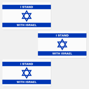 Etiquetas Me quedo con la bandera israelí personalizado rect