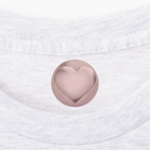 Etiquetas Medalla de Corazón de Oro Rosa 3D para Boda