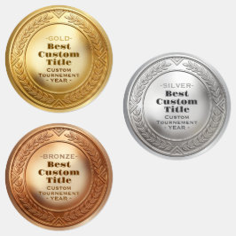 Etiquetas Medalla de oro realista 3D personalizable y editab