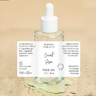 Etiquetas Minimalista 1 OZ Cosmético Producto a prueba de ag