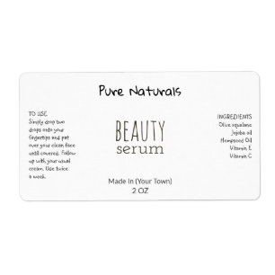 Etiquetas Minimalistas modernas de suero blanco