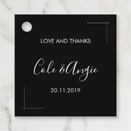 Etiquetas minimalistas para recuerdos de boda con 