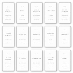 Etiquetas Mínimas para Frascos de Especias Adhesiv
