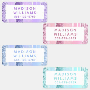 Etiquetas Moda Girly Purpurina Ropa personalizada moderna