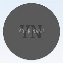 Etiquetas Modern Dark Gray Monogrammed Name (u otro texto)