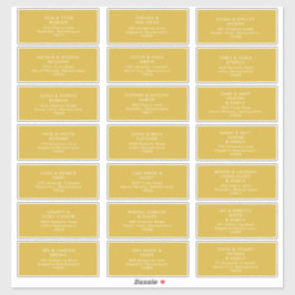 Etiquetas modernas de dirección de invitado de oro