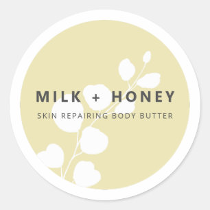 Etiquetas modernas de productos de la hoja Beige M