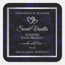 Etiquetas modernas de productos florales en negro 