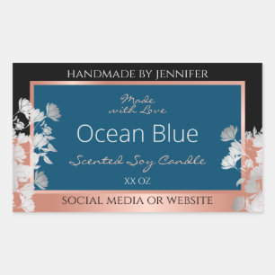 Etiquetas modernas de productos florales Ocean Blu