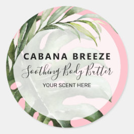 Etiquetas modernas de productos rosados tropicales