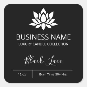Etiquetas modernas de velas negras Lotus