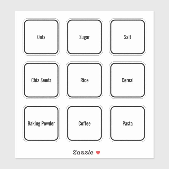 Etiquetas modernas Minimalistas para la cocina (Hoja)