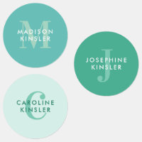 Moderno y simple nombre a prueba de agua turquesa