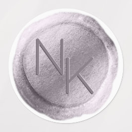 Etiquetas Monograma Boda de Iniciales de Sello de Cera Púrpu