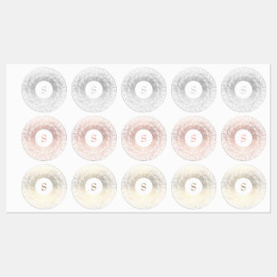 Etiquetas Monograma de espuma de oro