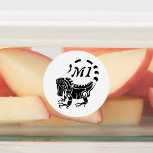 Etiquetas Monograma de la iguana tribal