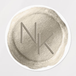 Etiquetas Monograma del Boda de sellos de cera de Relieve me