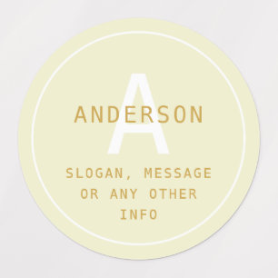 Etiquetas Monograma e información modernos y sencillos   Bla