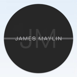 Etiquetas Monograma gris oscuro, nombre y banda geométrica