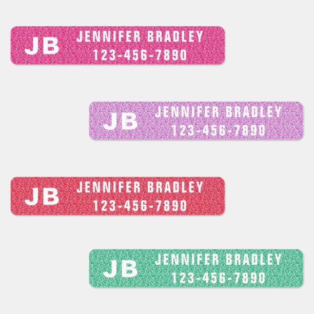 Etiquetas Monograma Personalizado Nombre personalizado Purpu (Grupo)